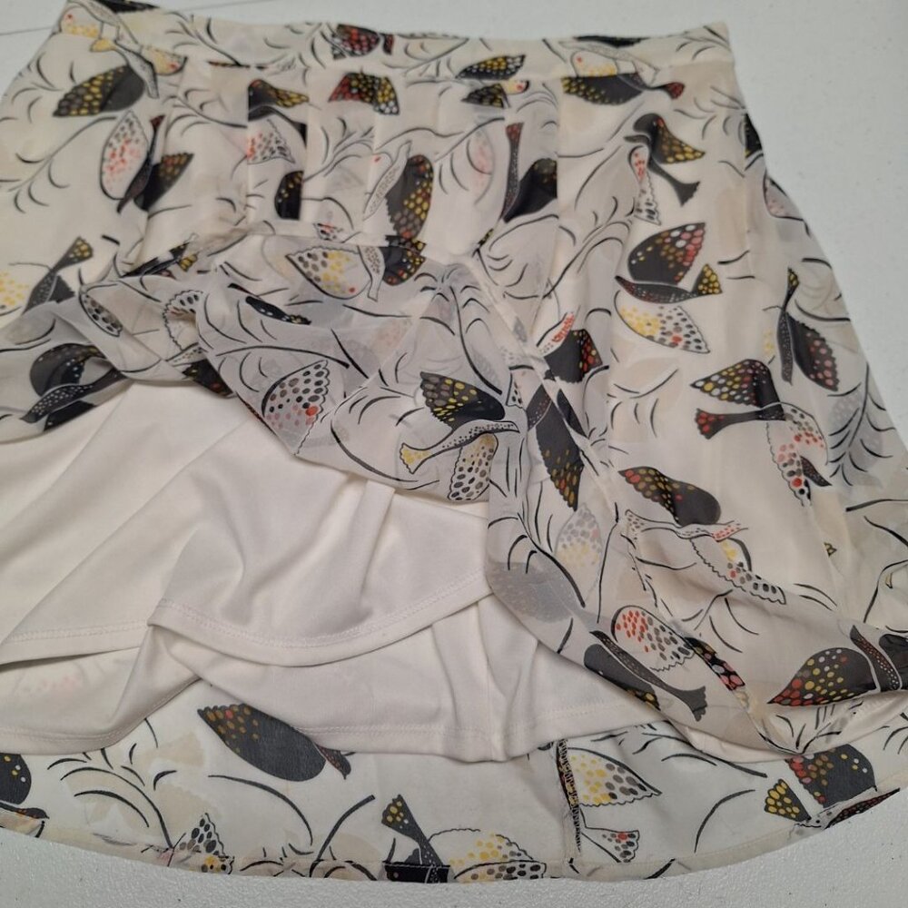 Old Navy Skirt Short Lightweight Elastic Waist Flair Birds Summer Womens Medium - Picture 4 of 5